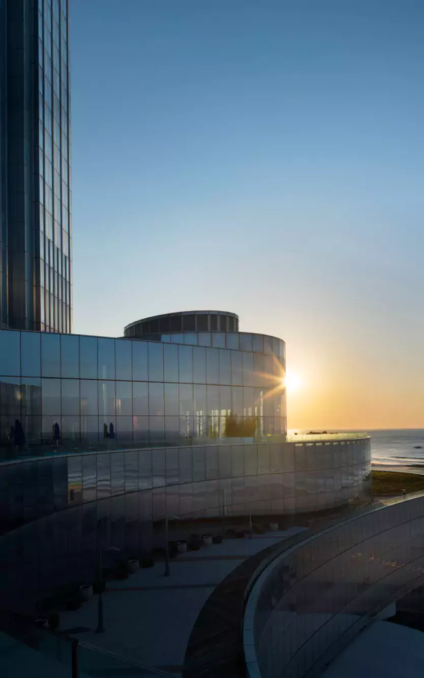 Ocean casino exterior sunset