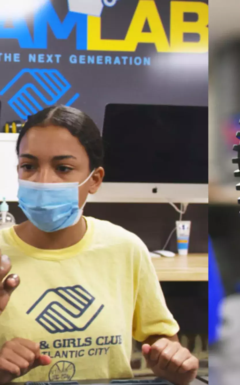 people creating robots at the boys and girls club of Atlantic City