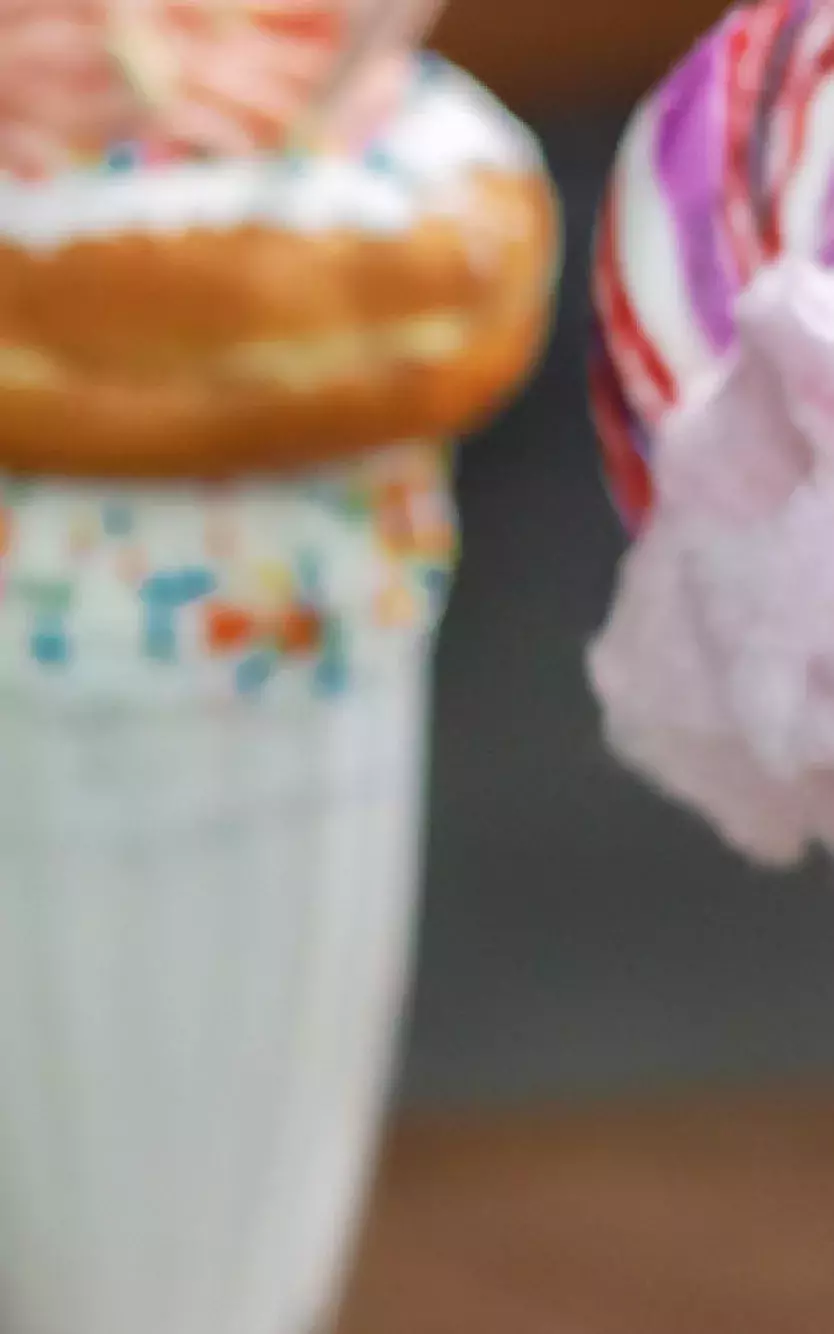 Boozy milkshakes with sweet toppings